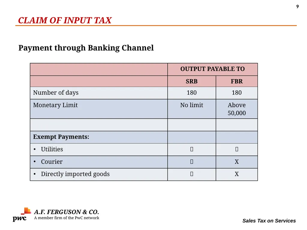 SALES TAX ON SERVICES Presentation By MR. ASIF - slide 9 of 38