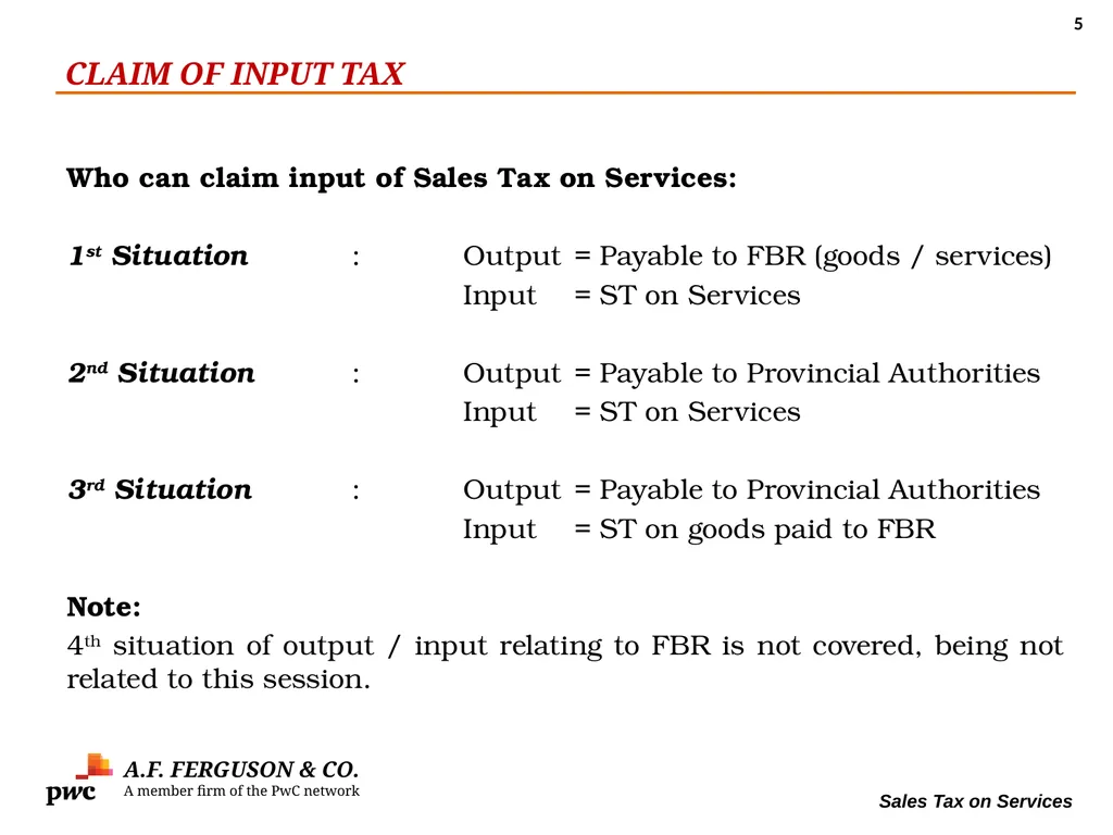SALES TAX ON SERVICES Presentation By MR. ASIF - slide 5 of 38