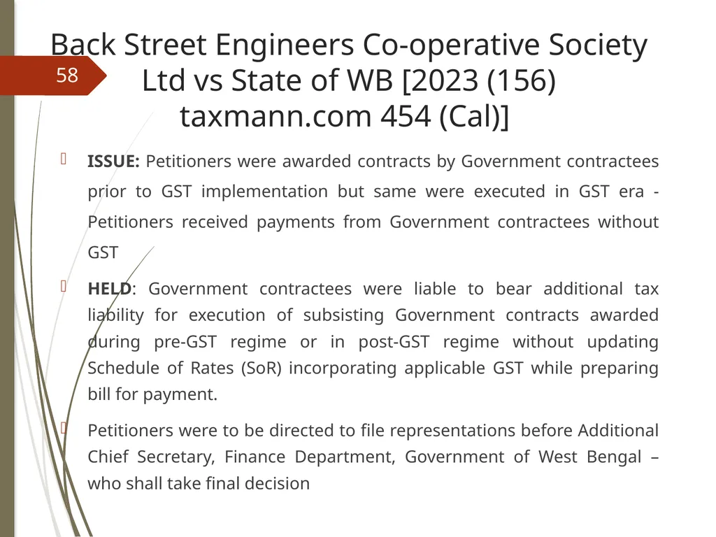 CONTROVERSIES UNDER GST V. Raghuraman Senior - slide 58 of 93