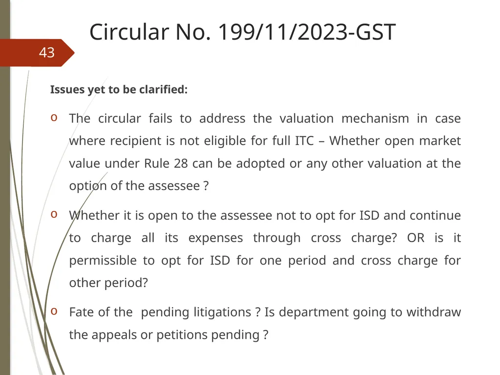 CONTROVERSIES UNDER GST V. Raghuraman Senior - slide 43 of 93