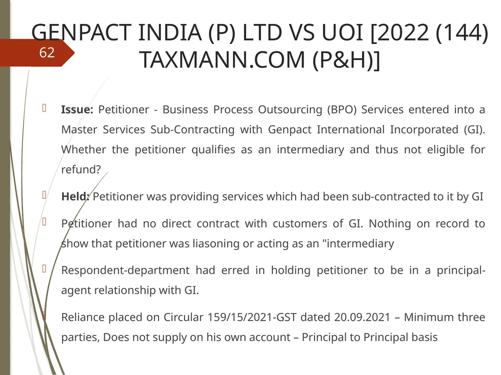 CONTROVERSIES UNDER GST V. Raghuraman Senior - slide 62 of 93