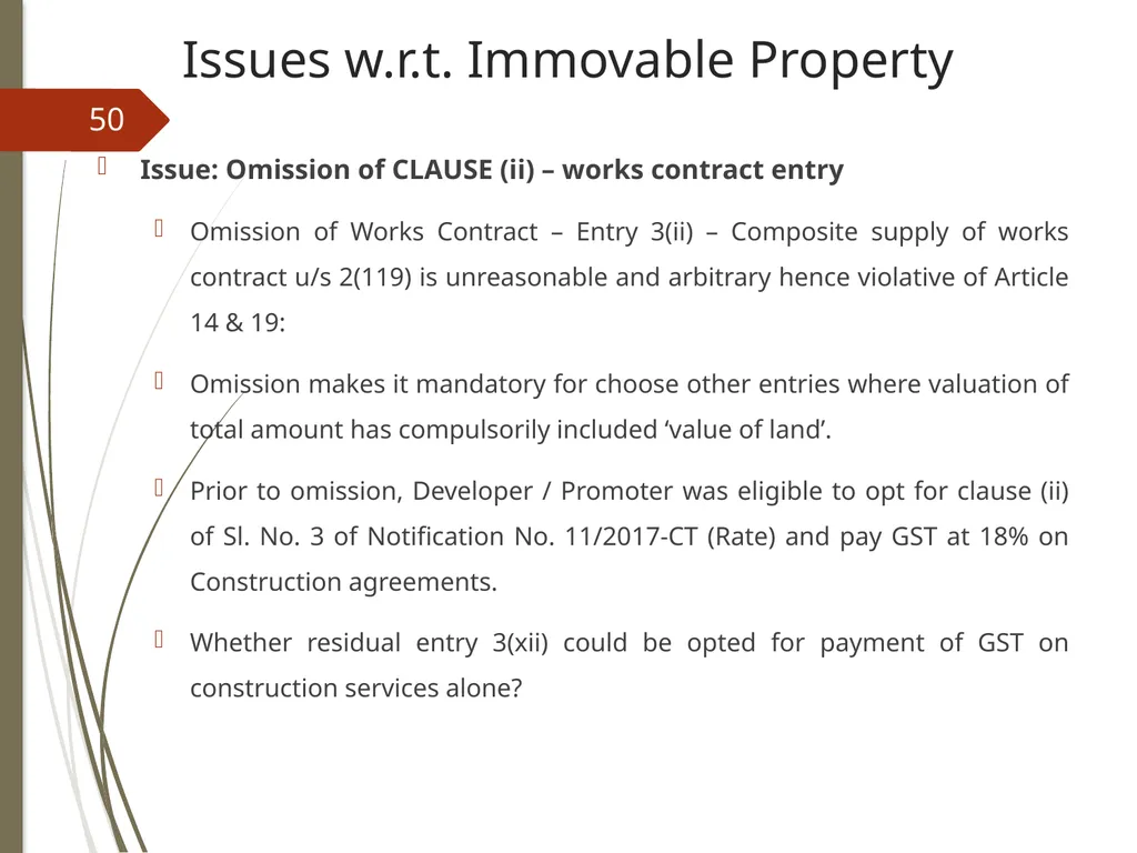CONTROVERSIES UNDER GST V. Raghuraman Senior - slide 50 of 93