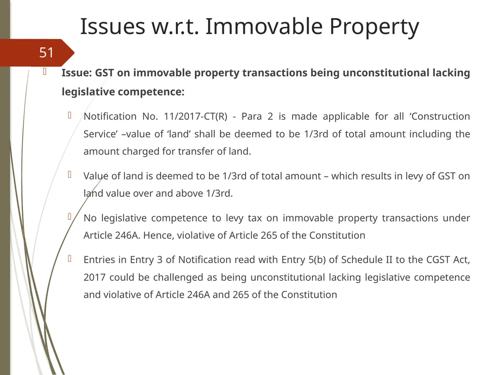 CONTROVERSIES UNDER GST V. Raghuraman Senior - slide 51 of 93