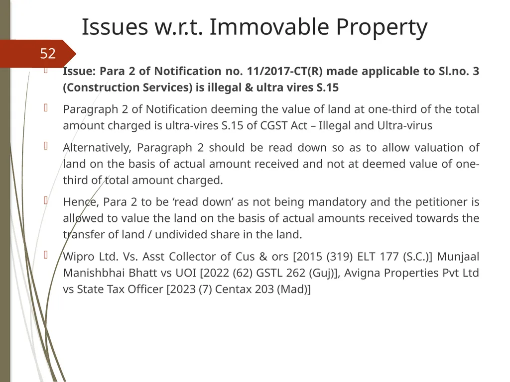 CONTROVERSIES UNDER GST V. Raghuraman Senior - slide 52 of 93