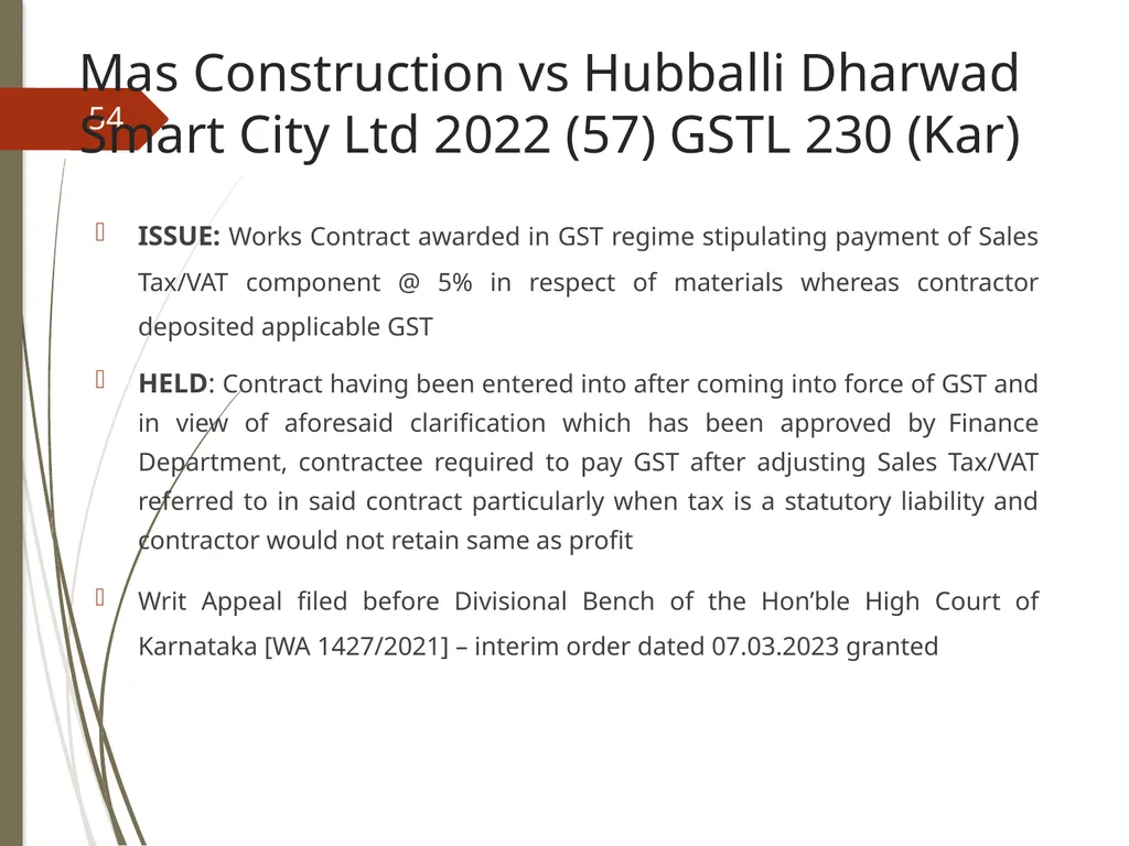 CONTROVERSIES UNDER GST V. Raghuraman Senior - slide 54 of 93