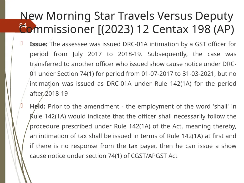 CONTROVERSIES UNDER GST V. Raghuraman Senior - slide 84 of 93