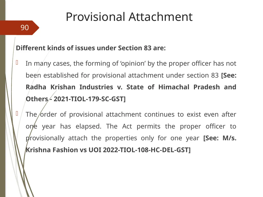 CONTROVERSIES UNDER GST V. Raghuraman Senior - slide 90 of 93