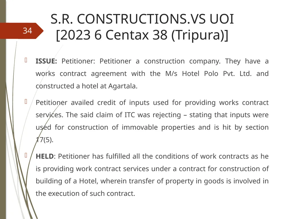 CONTROVERSIES UNDER GST V. Raghuraman Senior - slide 34 of 93