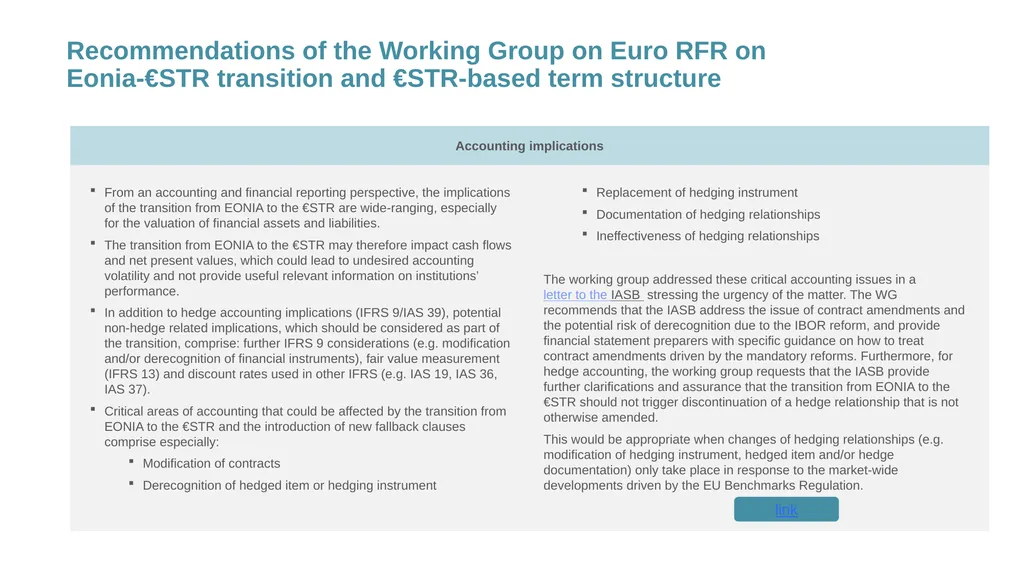 Working Group on Euro Risk-Free Rates Preparing - slide 19 of 26