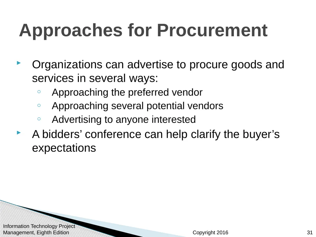 Chapter 12: Project Procurement Management - slide 31 of 41