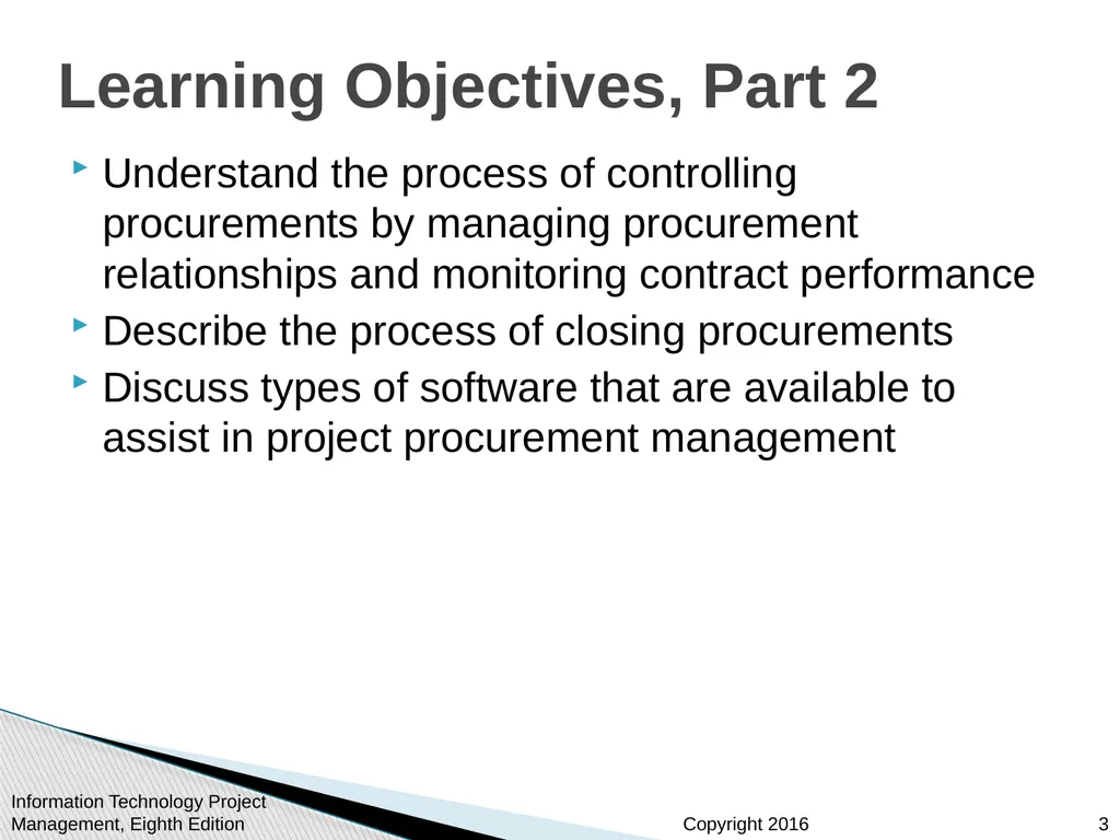 Chapter 12: Project Procurement Management - slide 3 of 41