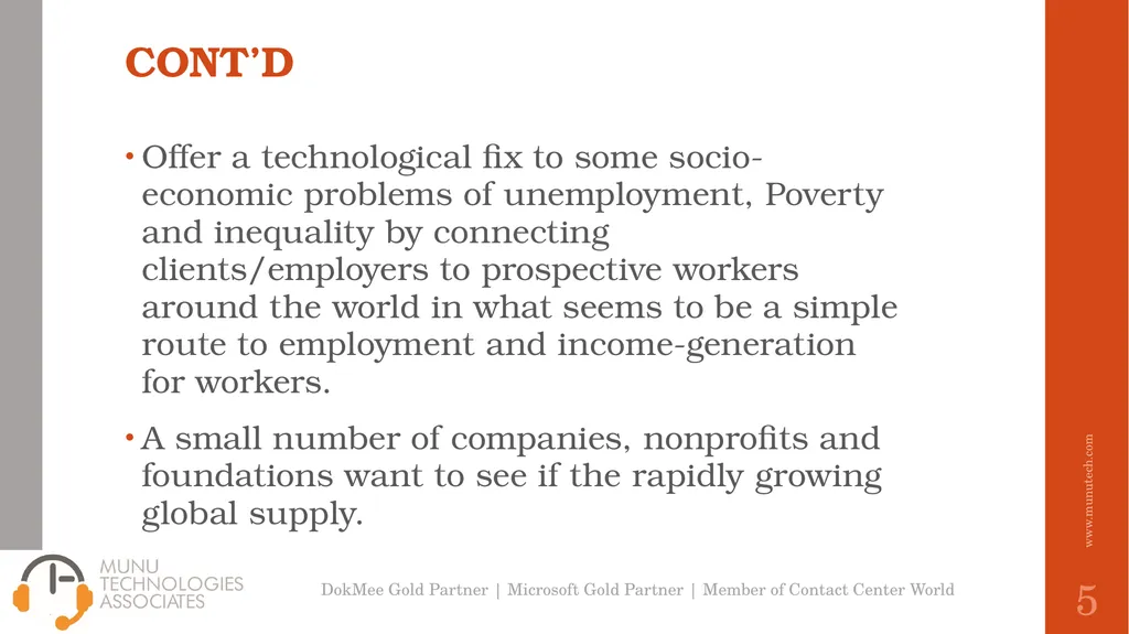 DIGITAL OUTSOURCING OPPORTUNITIES IN AFRICA Felix - slide 5 of 15