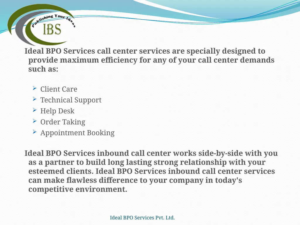 Ideal BPO Services Pvt. Ltd. Publishing Your Ideas - slide 15 of 36