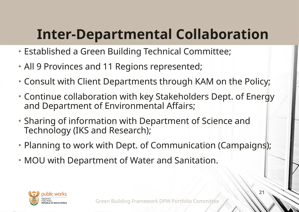 Presentation to the Portfolio Committee on Public - slide 21 of 23