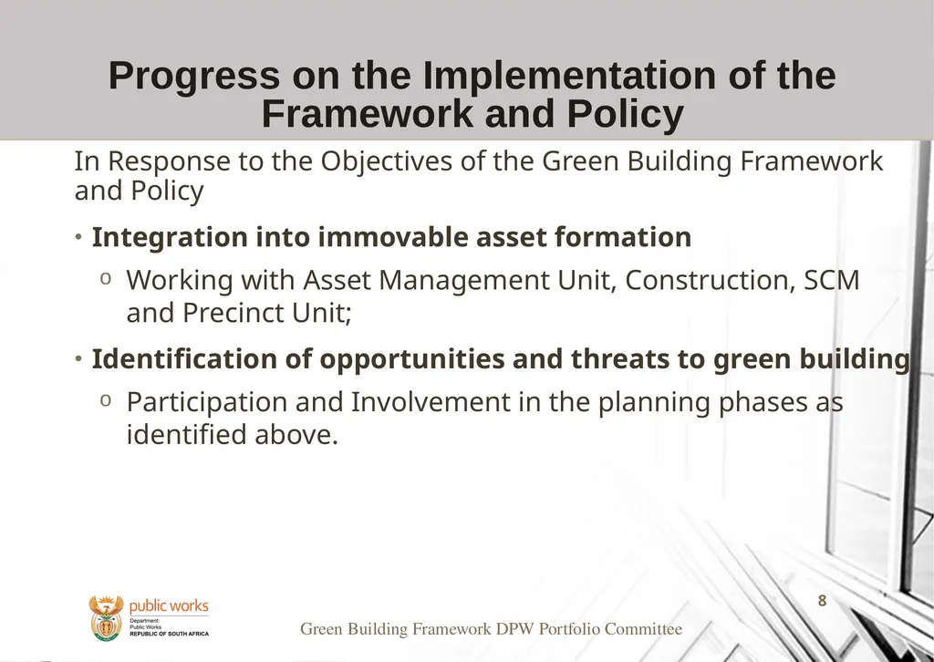 Presentation to the Portfolio Committee on Public - slide 8 of 23