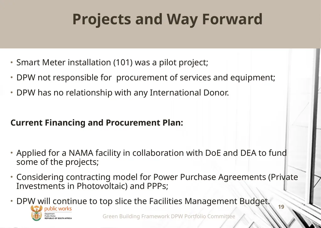 Presentation to the Portfolio Committee on Public - slide 19 of 23