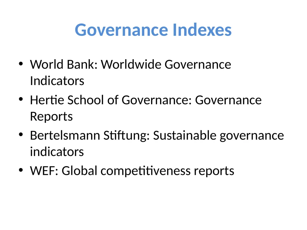 Measuring good governance at local level: - slide 4 of 47