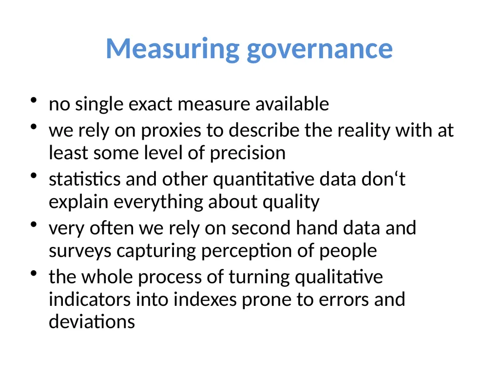 Measuring good governance at local level: - slide 2 of 47