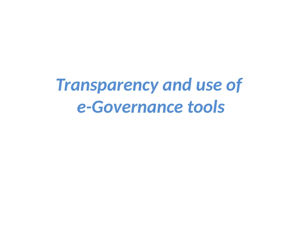 Measuring good governance at local level: - slide 42 of 47