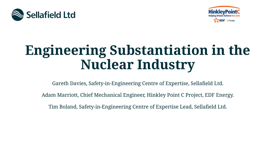 Engineering Substantiation in the Nuclear Industry - slide 1 of 15