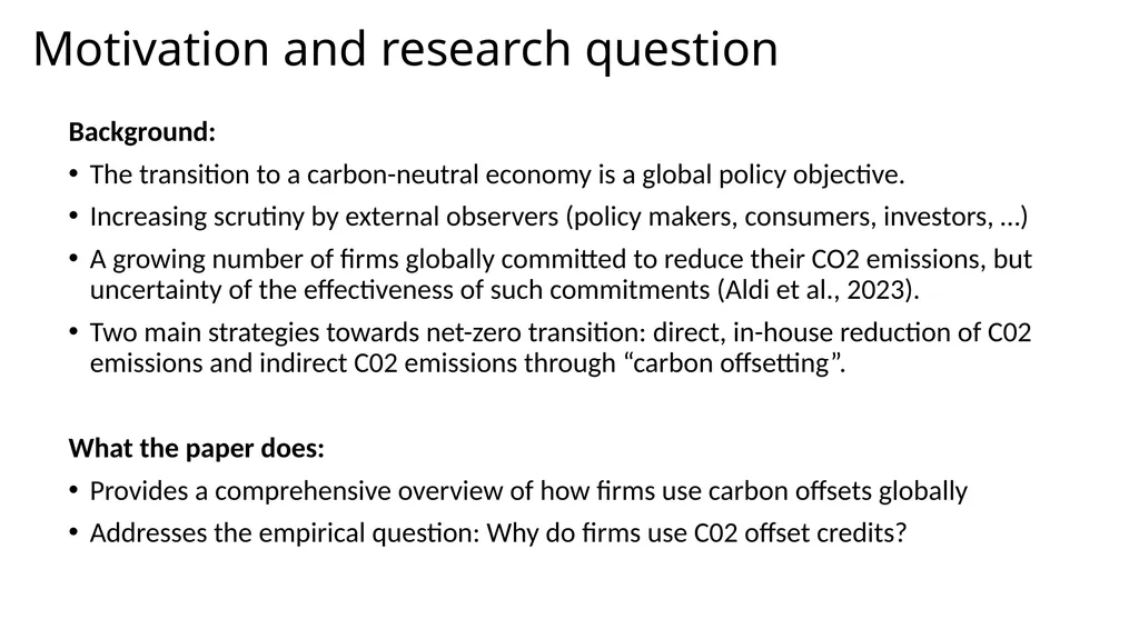 Carbon Offsets: Decarbonization or - slide 2 of 15