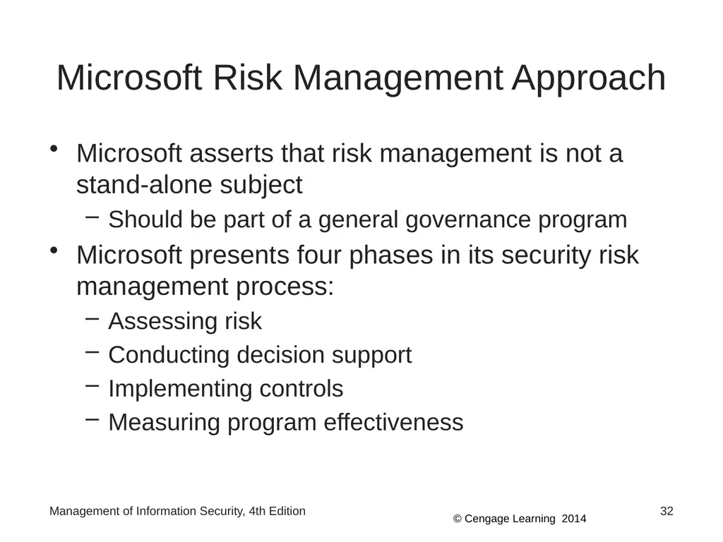 Management of Information Security, 4th Edition - slide 32 of 35