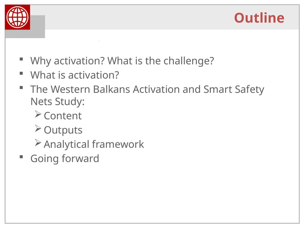 Activation and Smart Safety Nets in the Western - slide 2 of 40