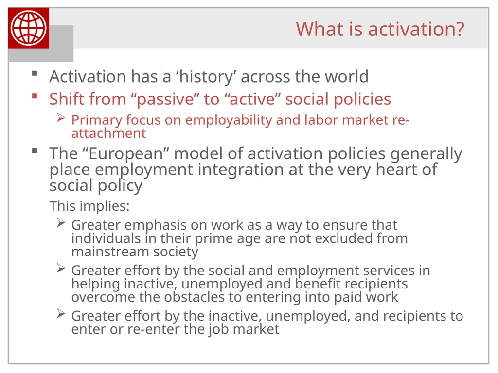 Activation and Smart Safety Nets in the Western - slide 6 of 40