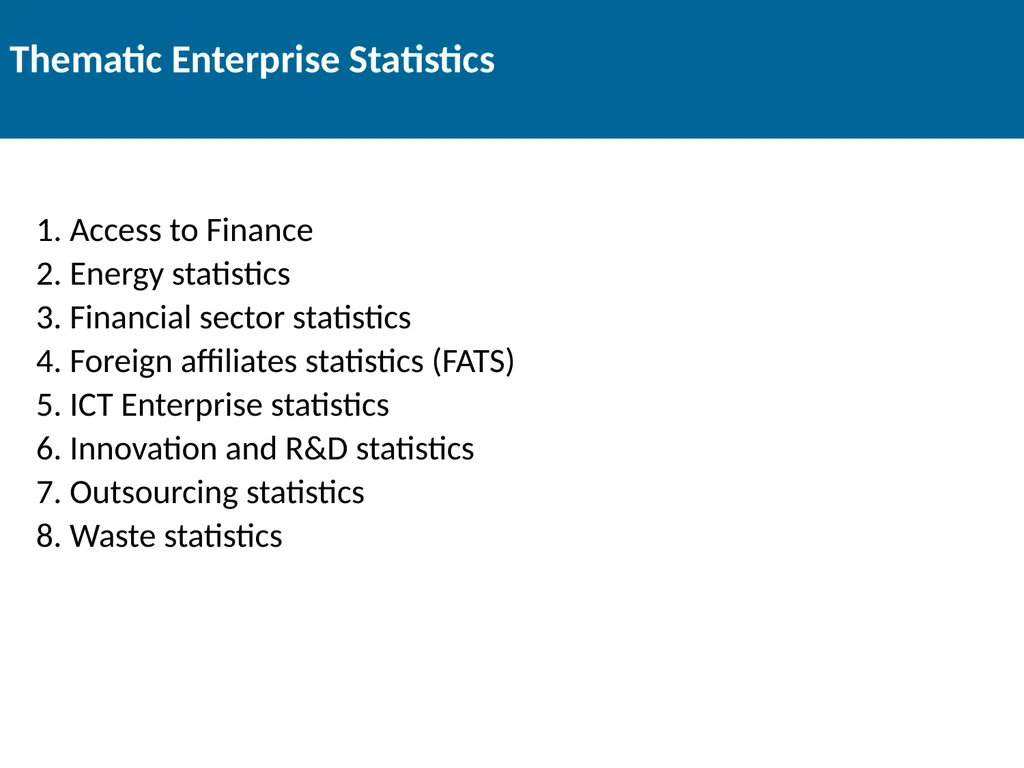 Thematic Enterprise Statistics Joe Madden Head of - slide 2 of 21