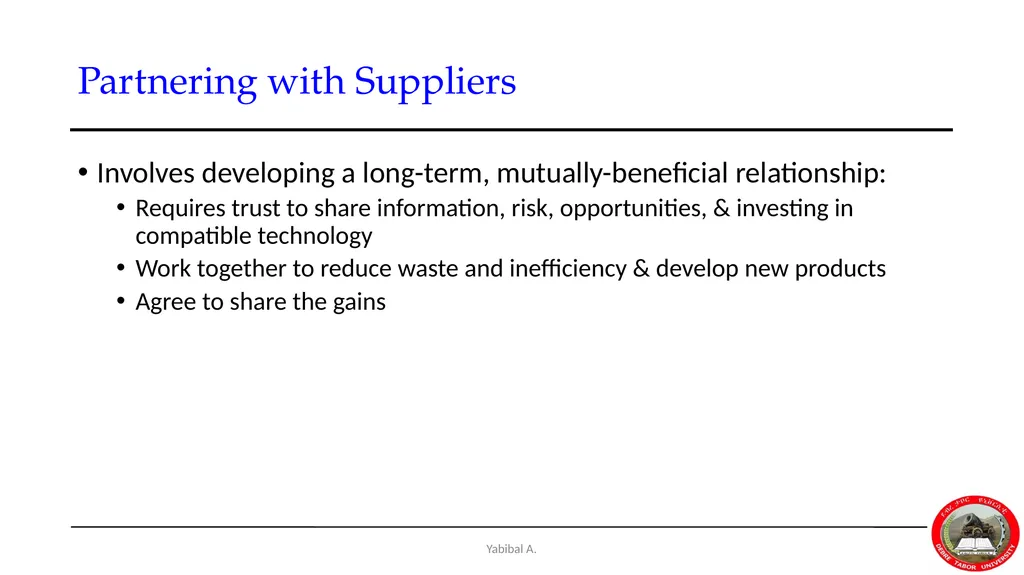 Yabibal A. Chapter 7 Supply Chain, Procurement and - slide 15 of 31