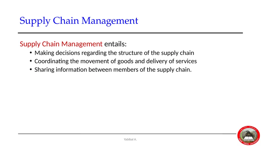 Yabibal A. Chapter 7 Supply Chain, Procurement and - slide 3 of 31