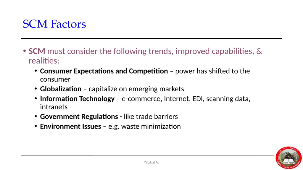 Yabibal A. Chapter 7 Supply Chain, Procurement and - slide 4 of 31