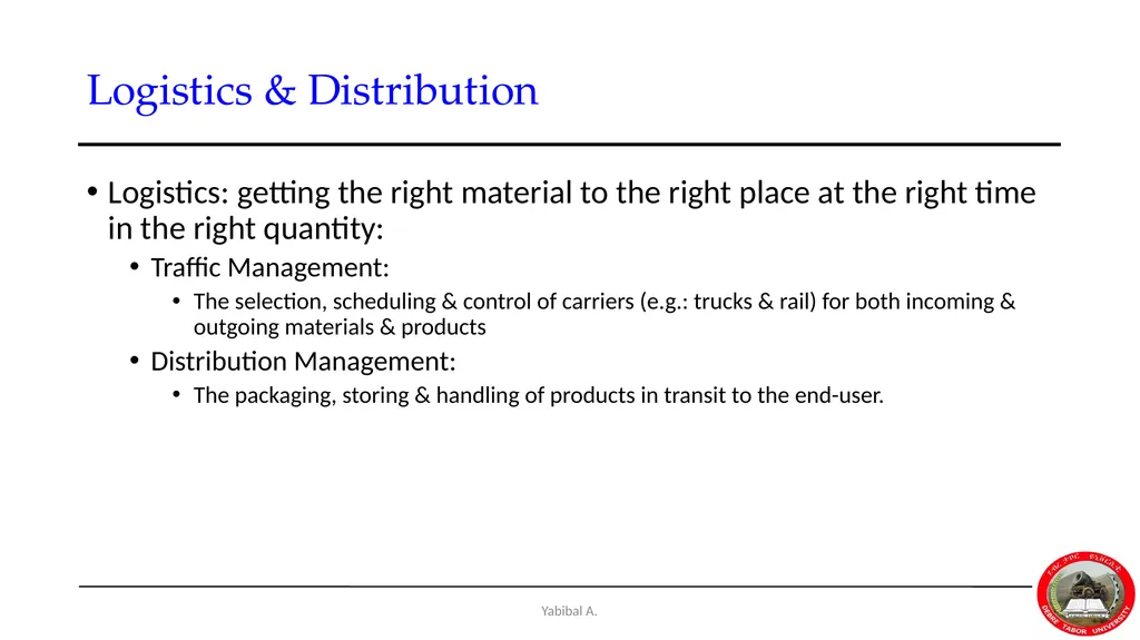 Yabibal A. Chapter 7 Supply Chain, Procurement and - slide 9 of 31