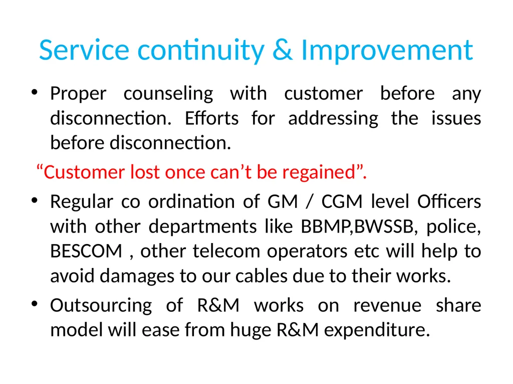 Suggestions for the betterment of the organization - slide 6 of 23