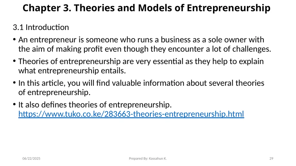 Chapter 1. Introduction 1.1 Entrepreneur and - slide 29 of 34