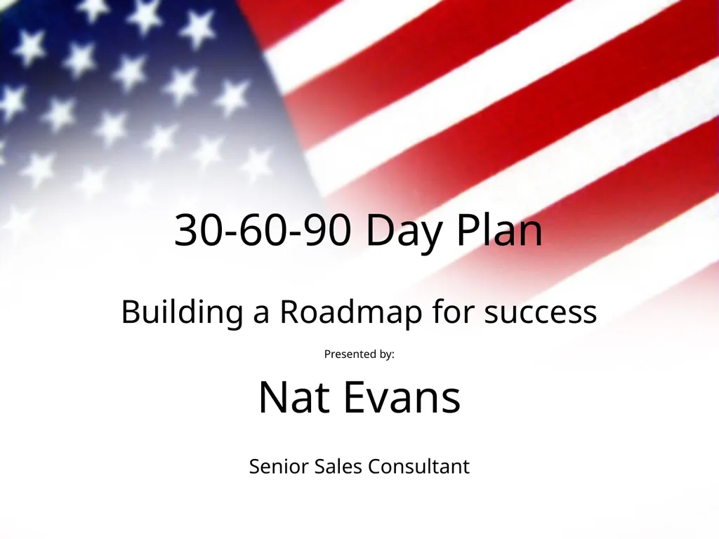 30-60-90 Day Plan Building a Roadmap for success - slide 1 of 13
