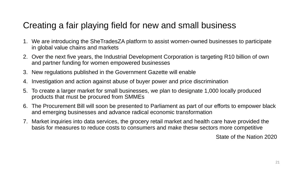 Accelerating fundamental structural transformation - slide 21 of 48