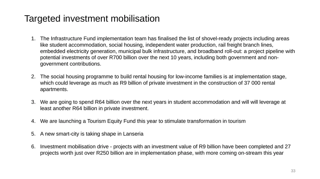 Accelerating fundamental structural transformation - slide 33 of 48
