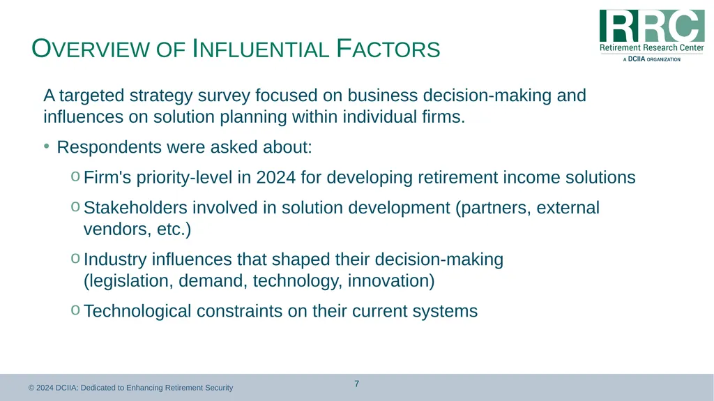 Retirement Income Solutions: Recordkeeper Study - slide 7 of 31