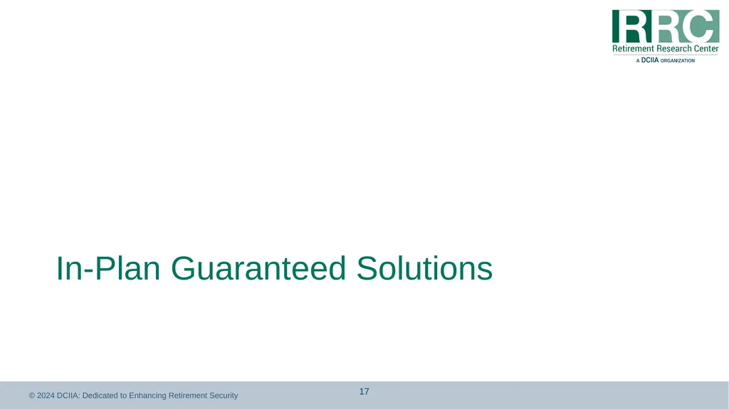 Retirement Income Solutions: Recordkeeper Study - slide 17 of 31