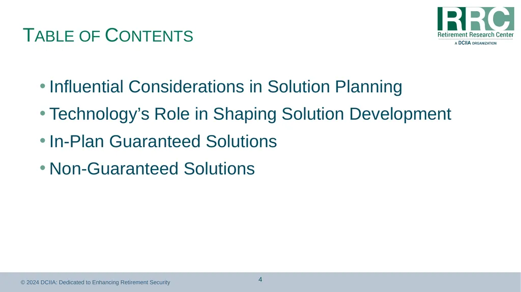 Retirement Income Solutions: Recordkeeper Study - slide 4 of 31