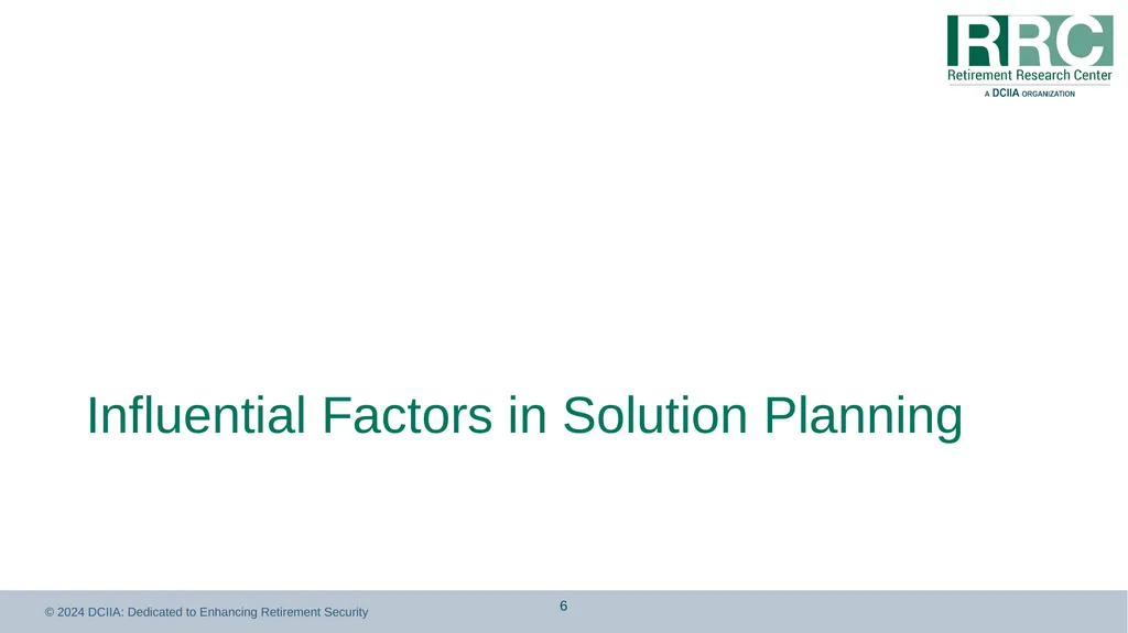 Retirement Income Solutions: Recordkeeper Study - slide 6 of 31
