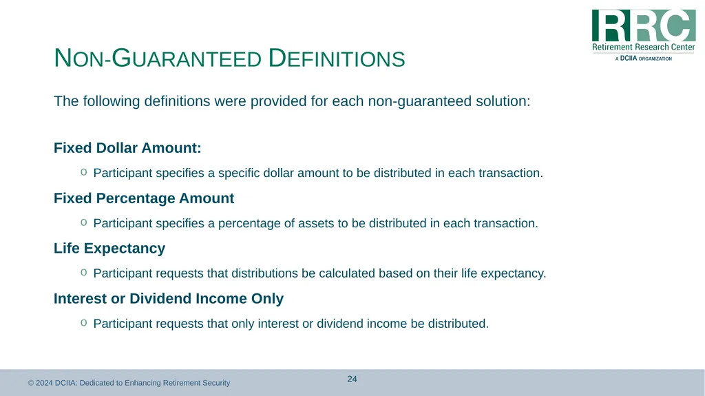 Retirement Income Solutions: Recordkeeper Study - slide 24 of 31