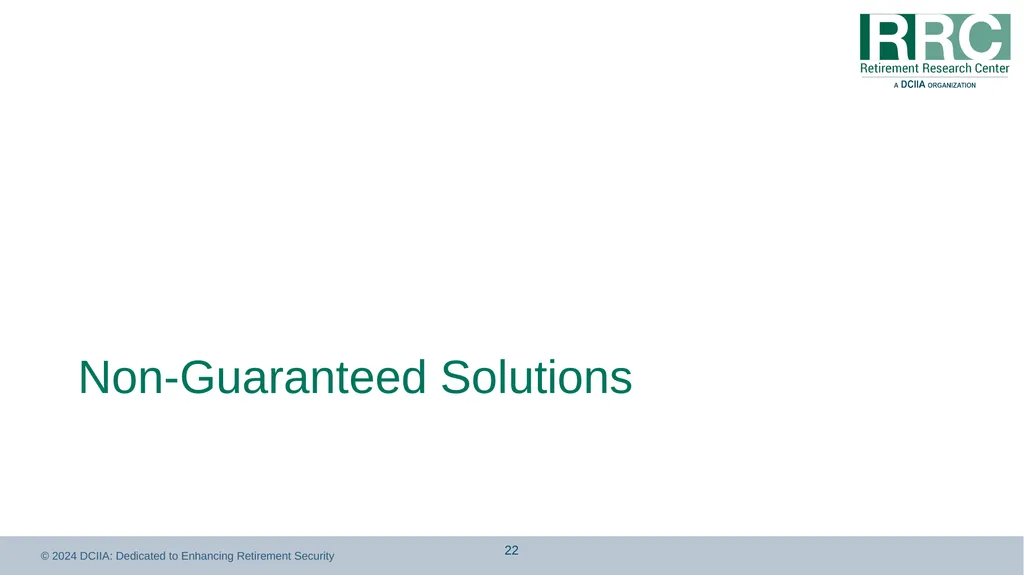 Retirement Income Solutions: Recordkeeper Study - slide 22 of 31