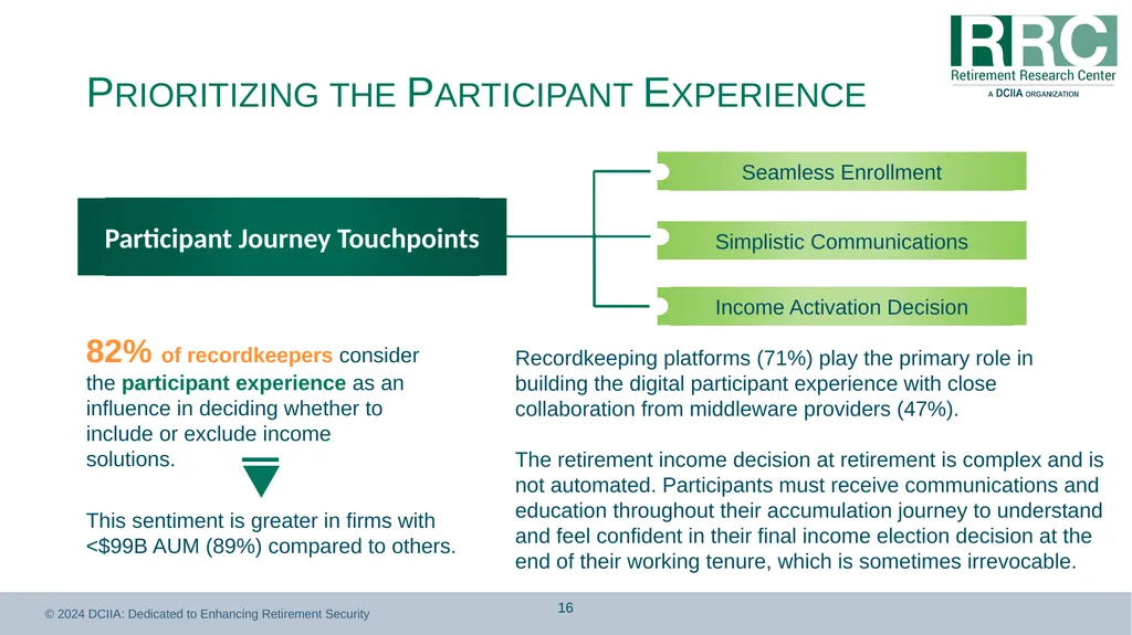 Retirement Income Solutions: Recordkeeper Study - slide 16 of 31