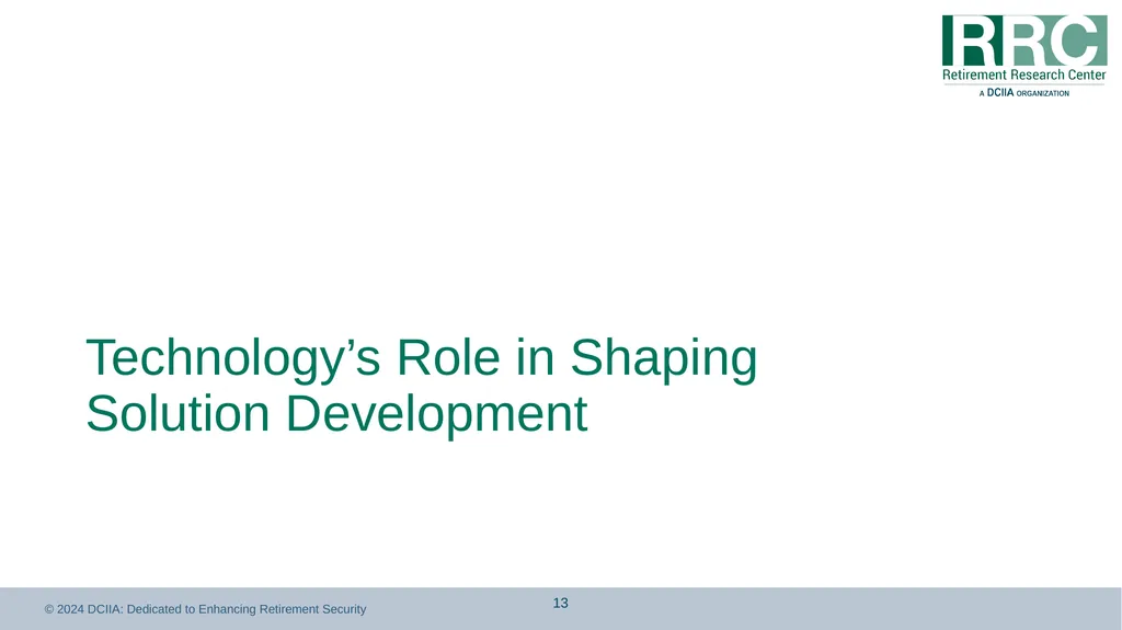 Retirement Income Solutions: Recordkeeper Study - slide 13 of 31