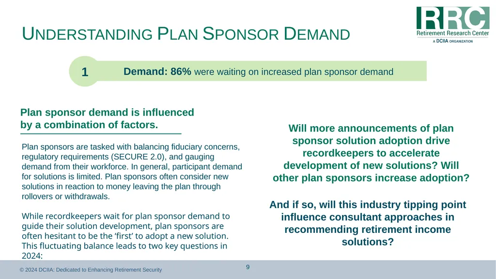 Retirement Income Solutions: Recordkeeper Study - slide 9 of 31