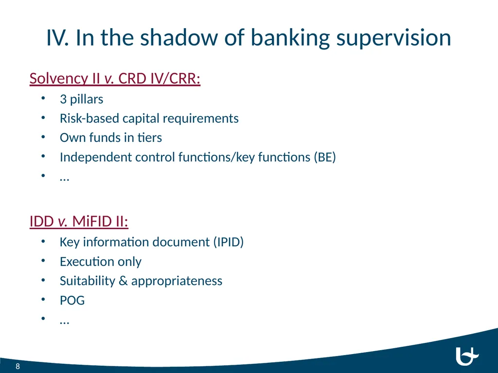 New Developments in Insurance Supervision Solvency - slide 8 of 12