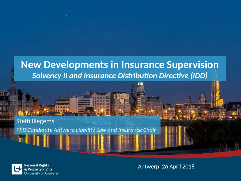 New Developments in Insurance Supervision Solvency - slide 1 of 12
