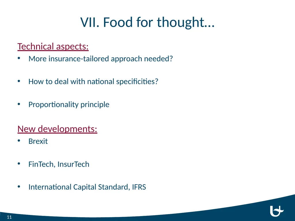 New Developments in Insurance Supervision Solvency - slide 11 of 12